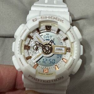 G-Shock White and Gold Watch